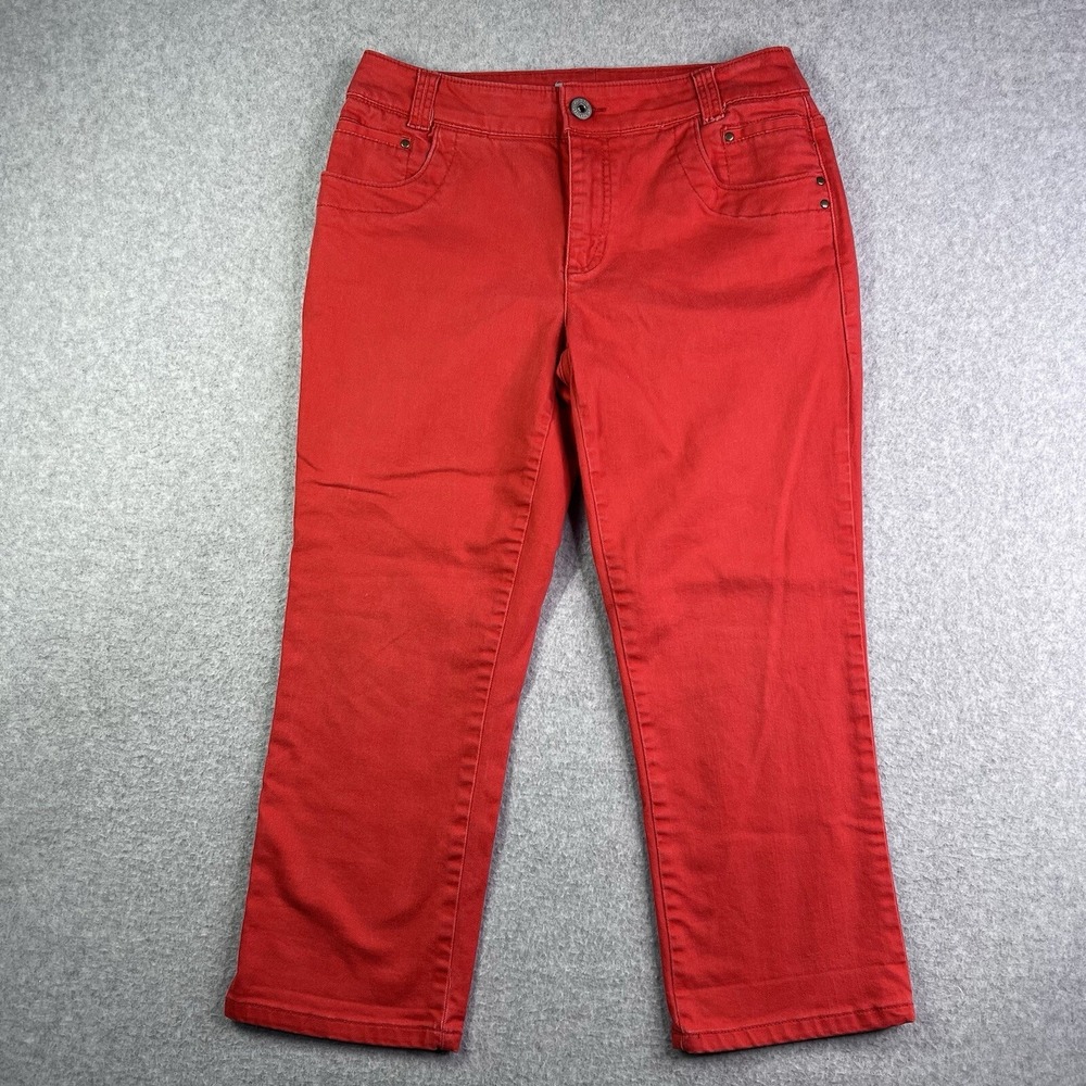 Chicos‎ Platinum Denim Women's 0.5 (S/6)  29x22.5 Ultimate Fit Crop Jeans Red